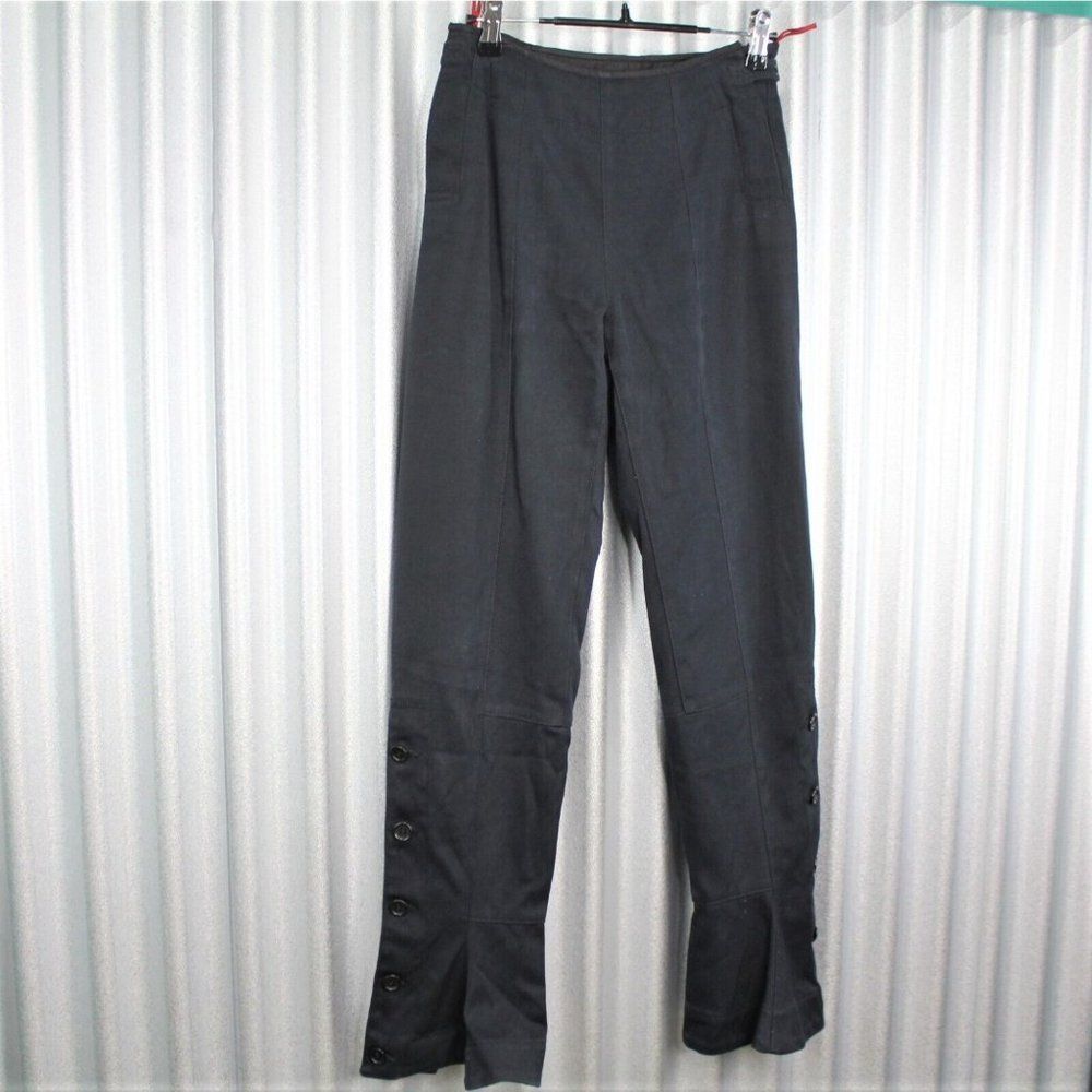 Vintage y2k Prada Milano Button Detailed Flare Trousers Pants Black 24x26 AY309